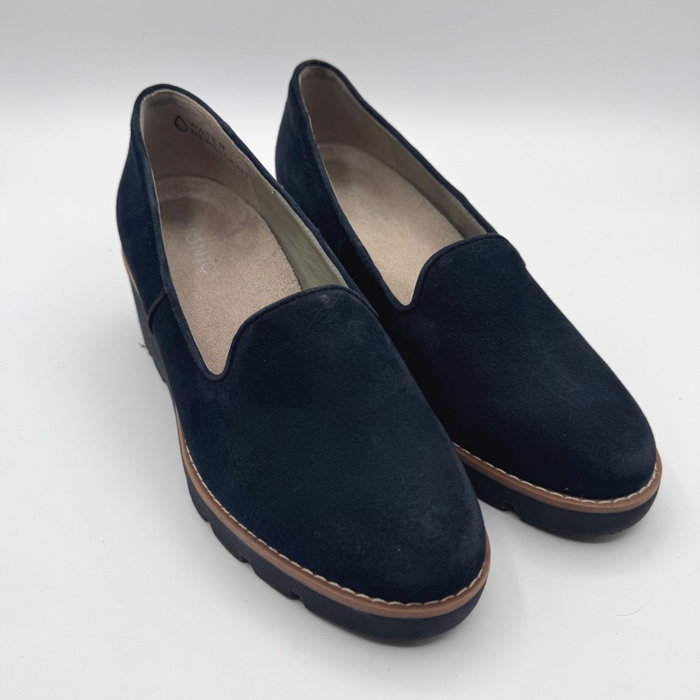 Vionic Willa Wedge Suede Water Repellent Loafers Shoes Womens 8